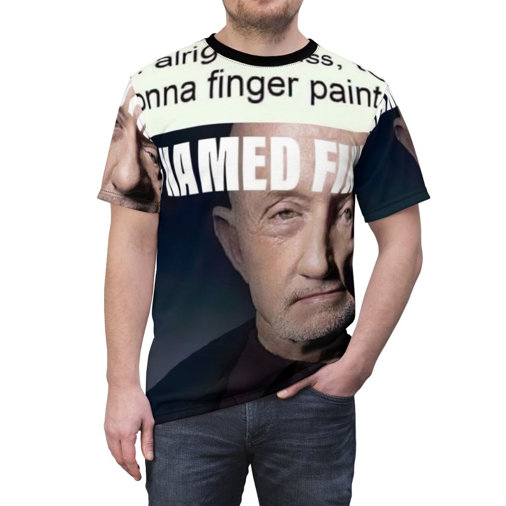 Unofficial "Kid Named Finger" AOP T-Shirt featuring a Breaking Bad inspired meme design - men front