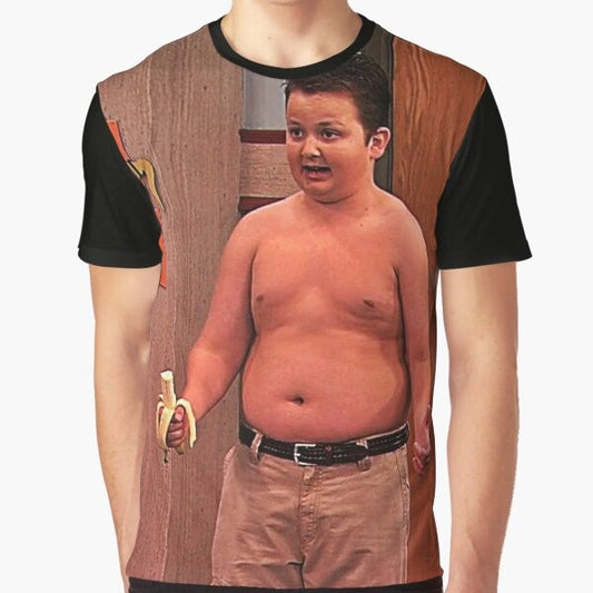 Icarly Gibby Graphic T-Shirt featuring a shirtless Gibby from the Nickelodeon TV show Icarly