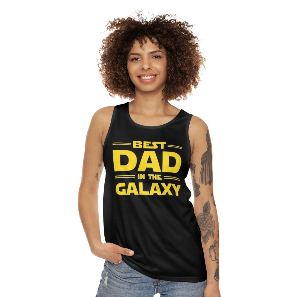 Best Dad in the Galaxy Unisex Star Wars Inspired Tank Top - women