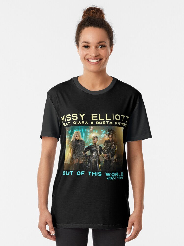 Missy Elliott 2024 Tour Graphic T-Shirt featuring Ciara and Busta Rhymes - Women