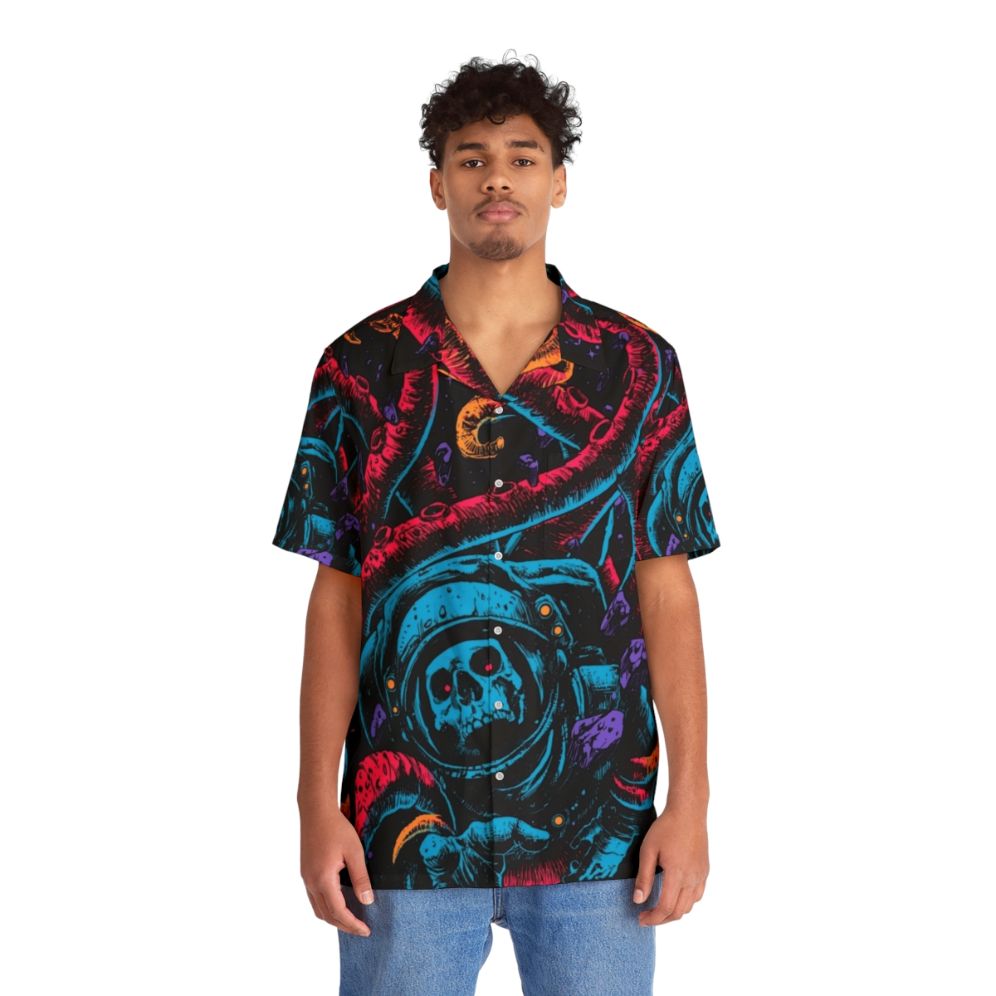 Scary and spooky lost Hawaiian shirt 2 with skull and zombie design - People Front