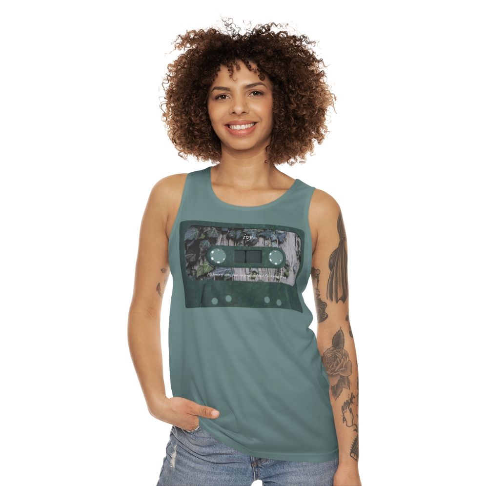 Unisex cassette tank top featuring nature-inspired design - women