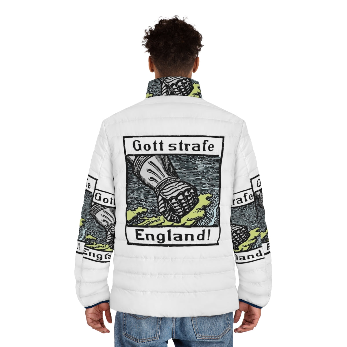 Gott Strafe England Deutschland Puffer Jacket - men back