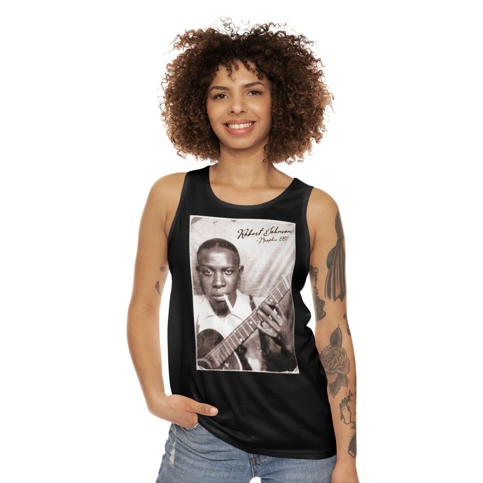 Retro Robert Johnson Delta Blues Unisex Tank Top - women