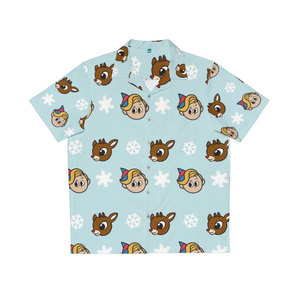 Festive Hawaiian Christmas Shirt with Rudolph and Island of Misfit Toys