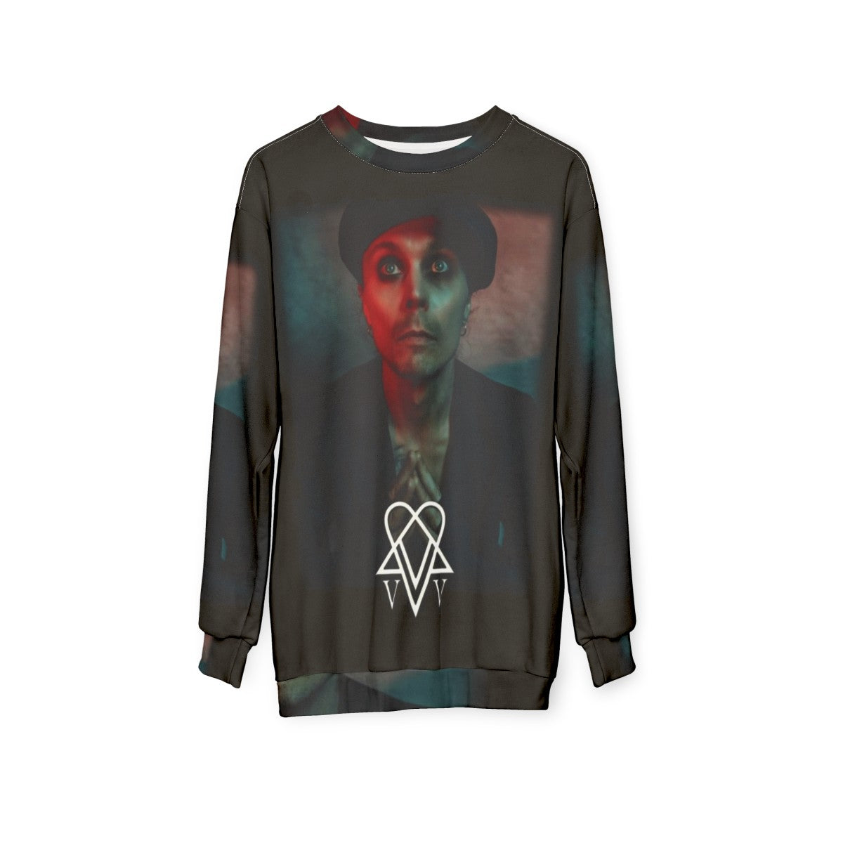 Ville Valo Neon Noir HIM Band Sweatshirt - hanging