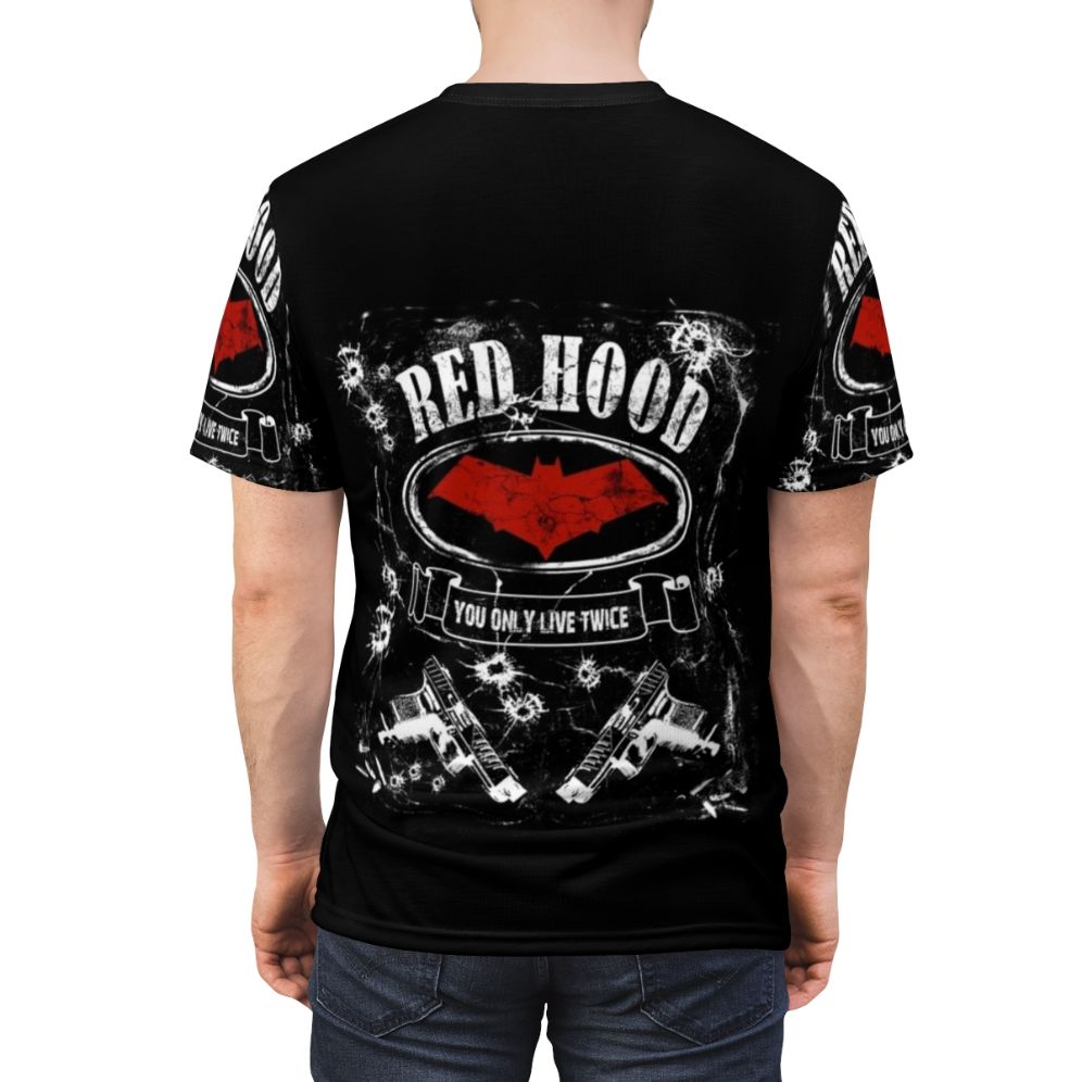 Red Hood Inspired Whiskey Style Graphic T-Shirt - men back