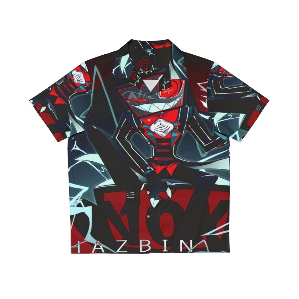 Vibrant Hawaiian shirt featuring Vox from Hazbin Hotel