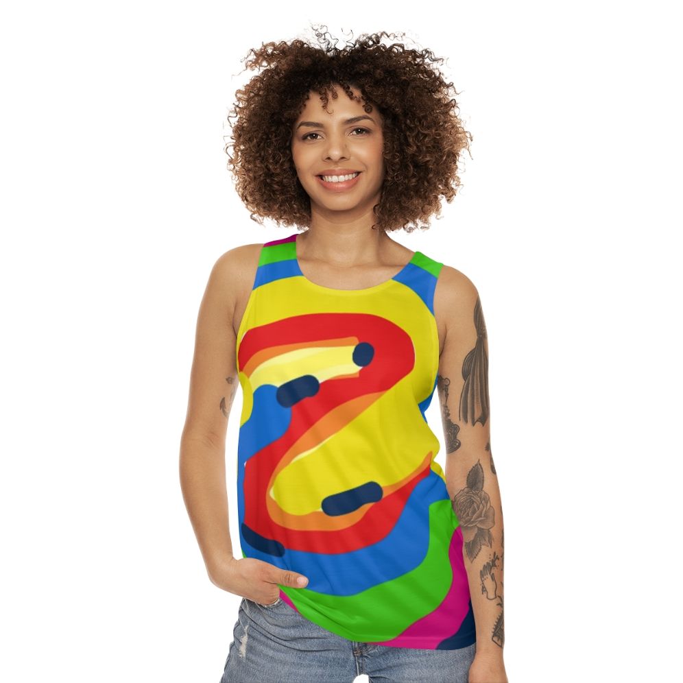 Unisex graphic tank top with various designs - women