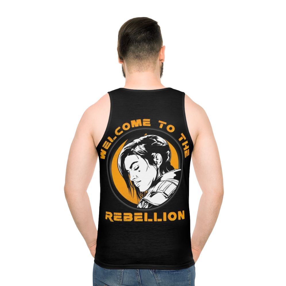 Gina Carano Inspired Mandalorian Unisex Tank Top - men back