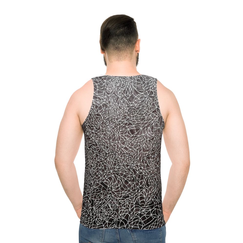 Unisex tank top with a music tessellation pattern - men back