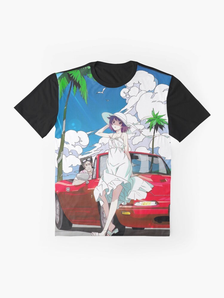 Monogatari Series "Fast Love" Anime Graphic T-Shirt - Flat lay