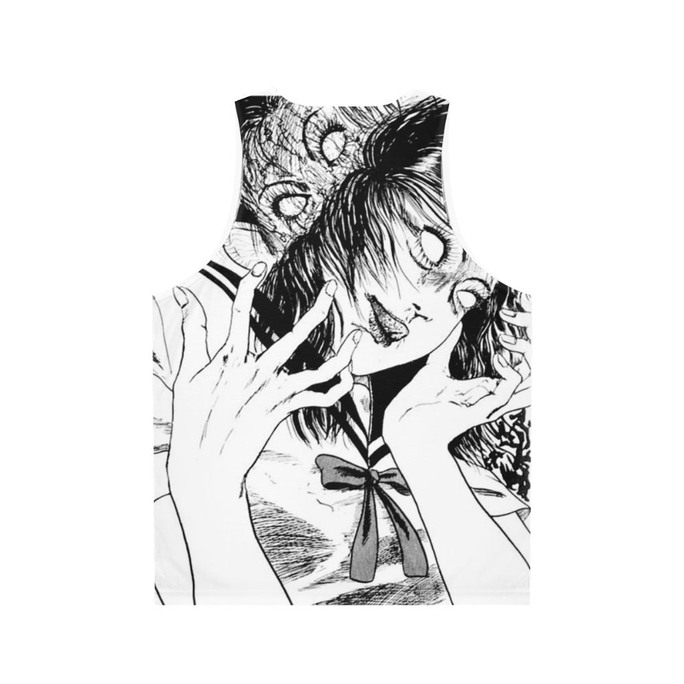 Monochrome horror manga anime junji ito unisex tank top - Back