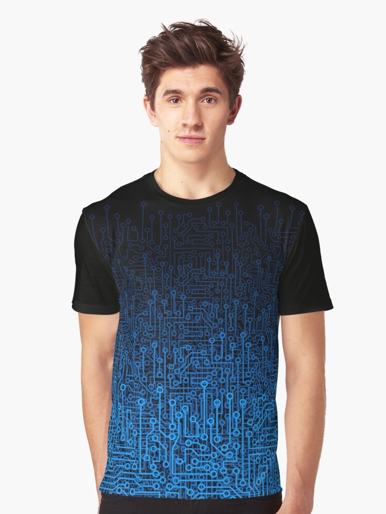 Reboot III Computer Circuit Board Pattern Graphic T-Shirt - Men