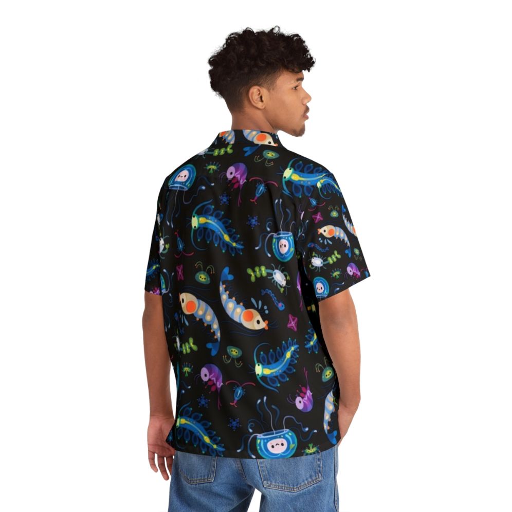 Zooplankton Hawaiian Shirt featuring vibrant marine life - People Back