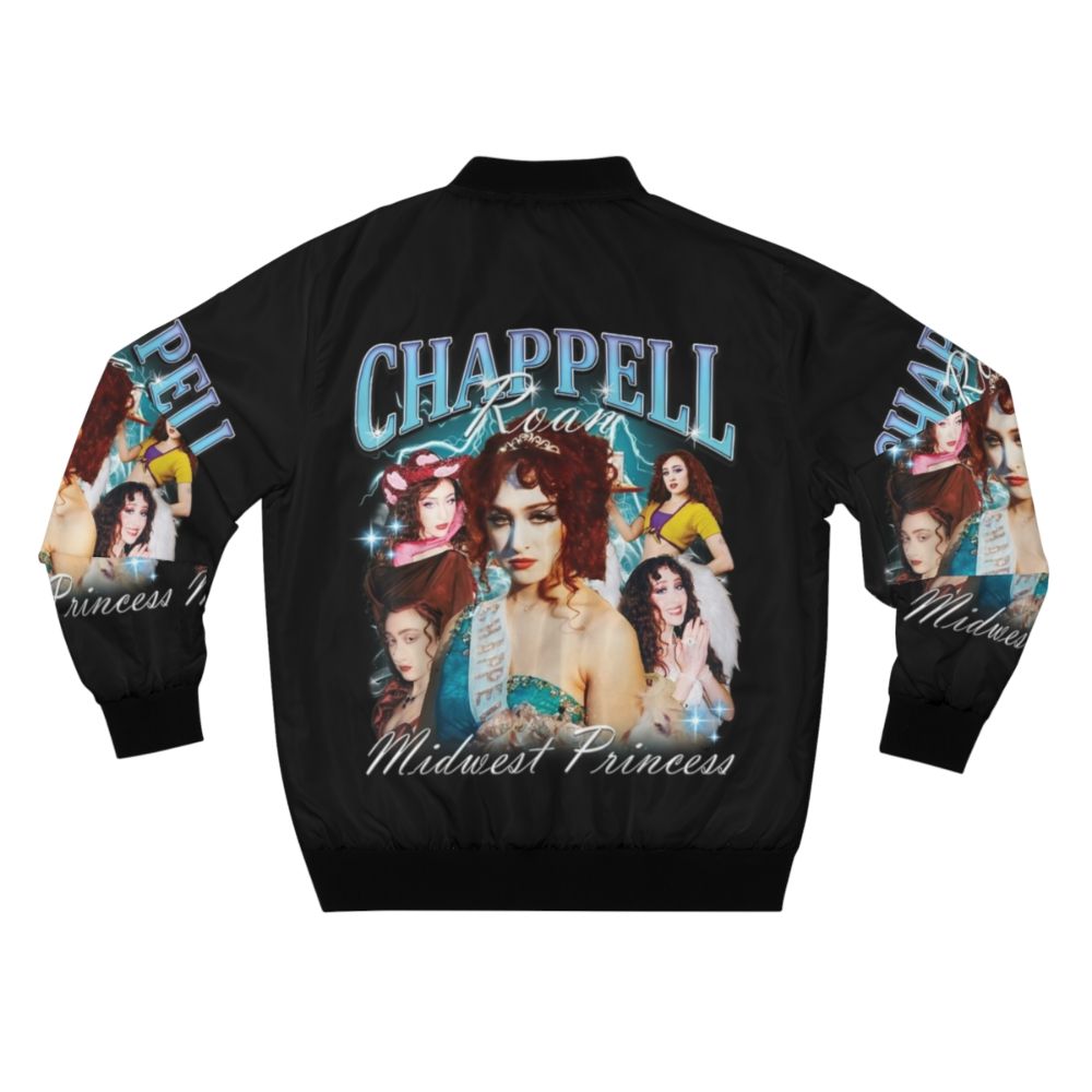 Chappell Roan Midwest Princess Bomber Jacket featuring a vibrant design and casual streetwear style - Back