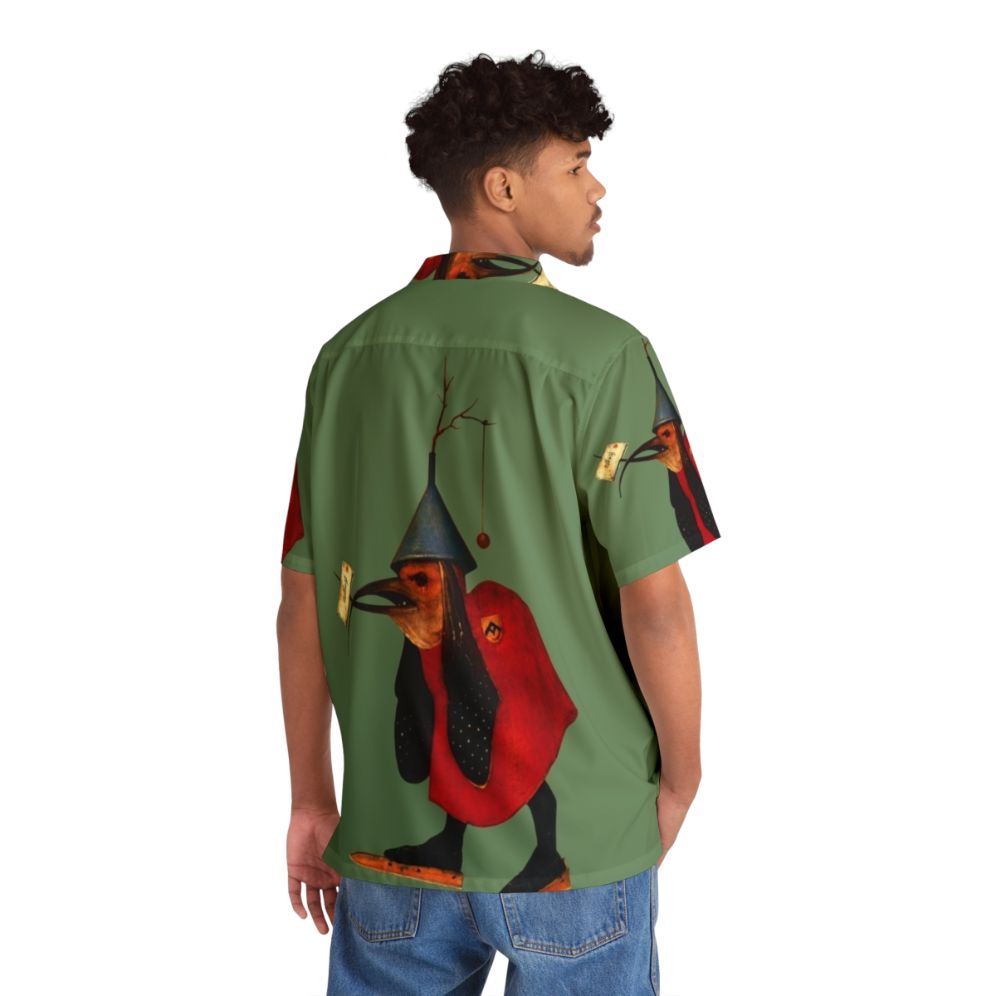 Bosch bird with letter printed on a hawaiian style shirt - People Back