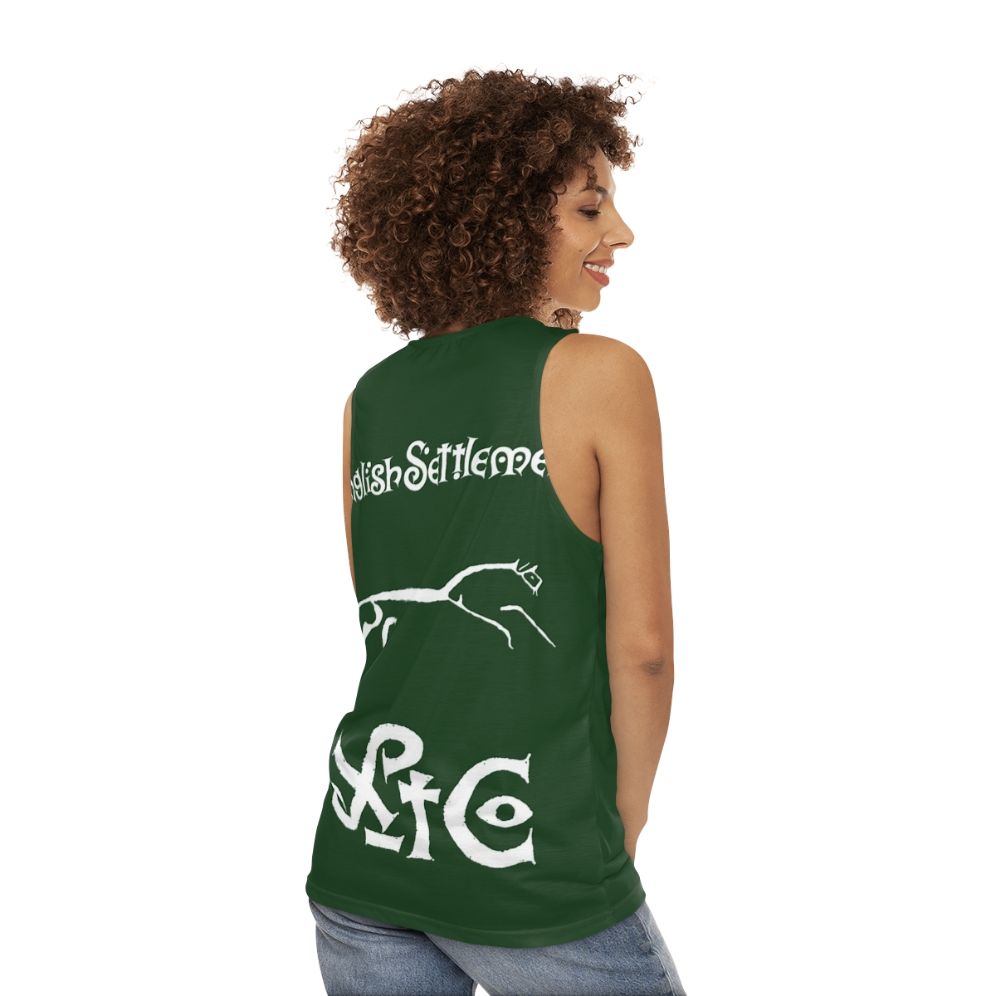 XTC English Settlement 80s Band Unisex Tank Top - women back