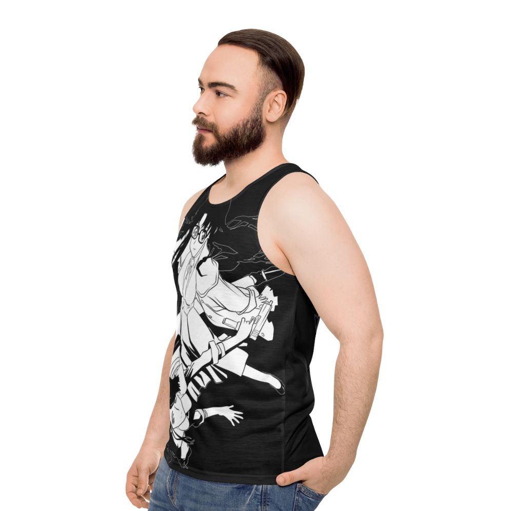 "Read or Die" anime-inspired unisex tank top - men side