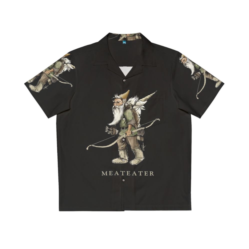 Meat Eater Gnome Hawaiian Shirt with Tropical Unicorn Print