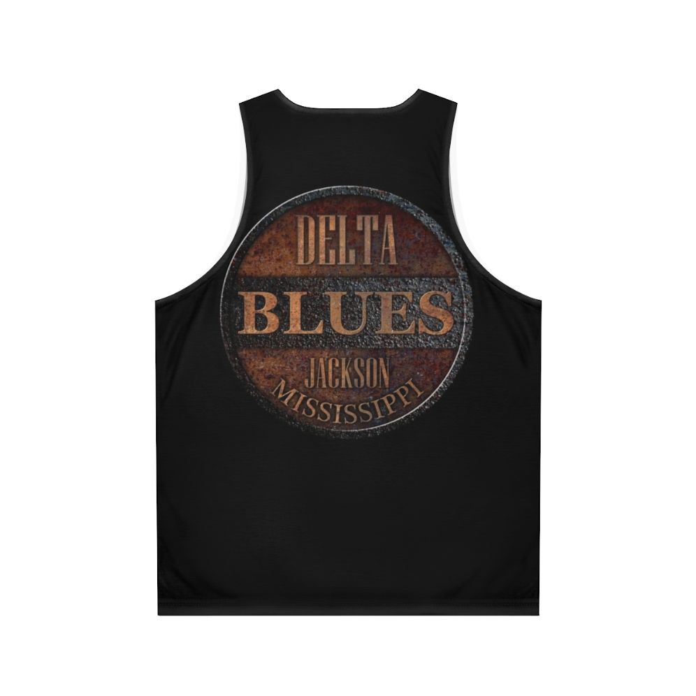 Rusty Delta Blues Unisex Music Festival Tank Top - Back