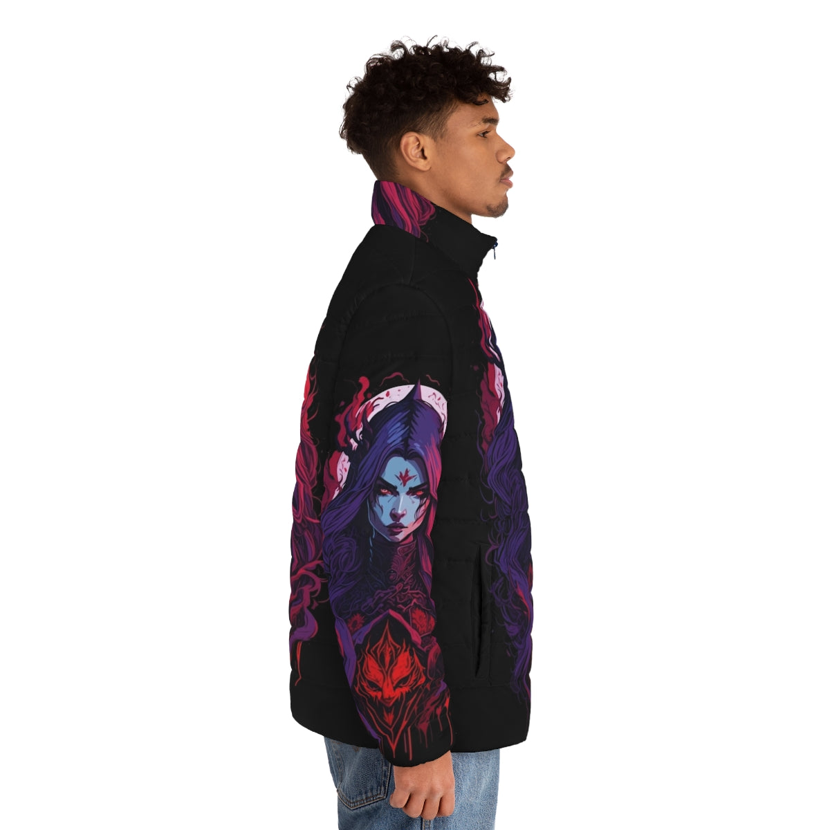 Castlevania Vampiress Queen Carmilla Puffer Jacket with focus keyword - men side right