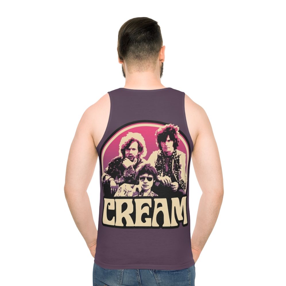 Retro 60s inspired unisex music tank top - men back