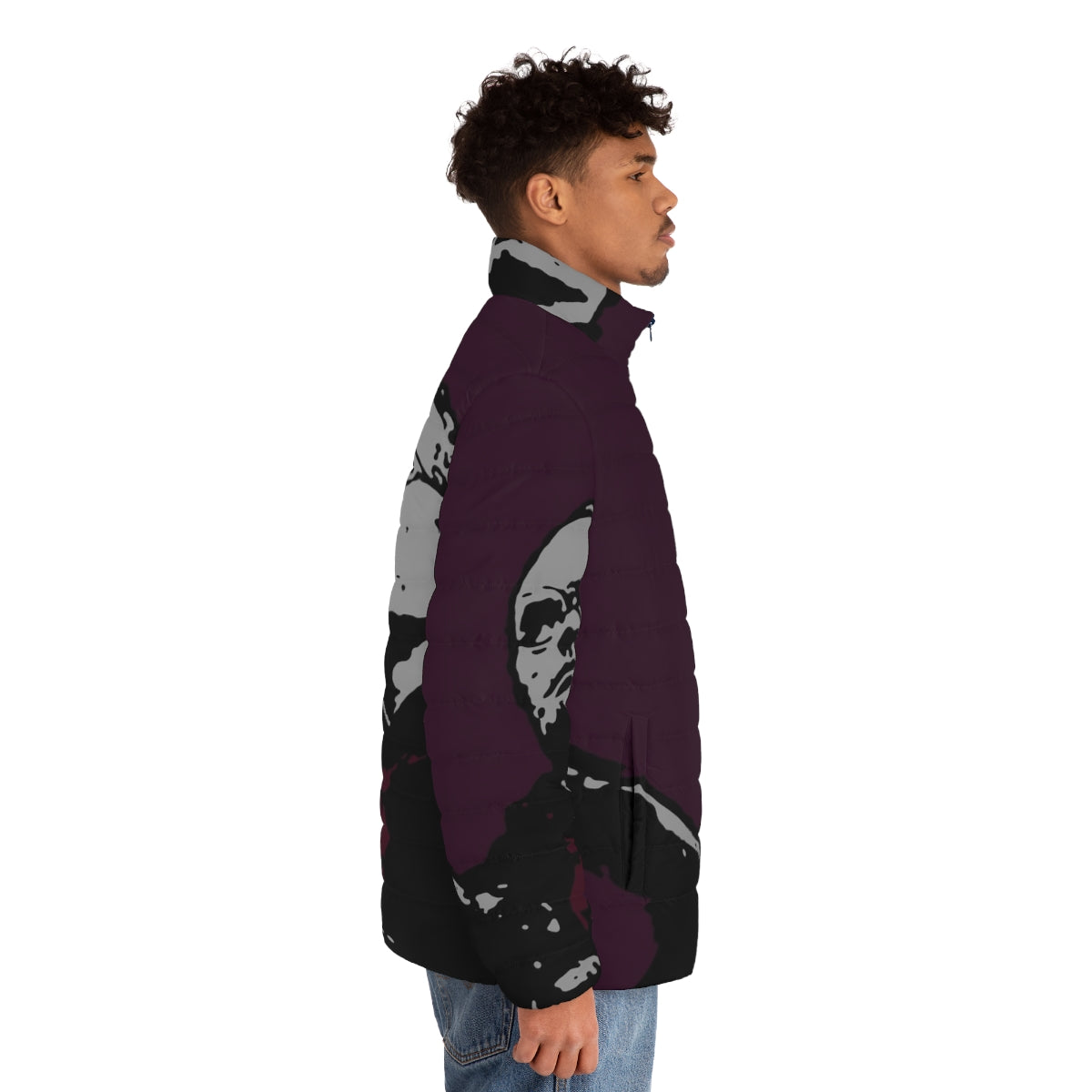 Robocop-inspired Boddicker puffer jacket with science fiction design - men side right