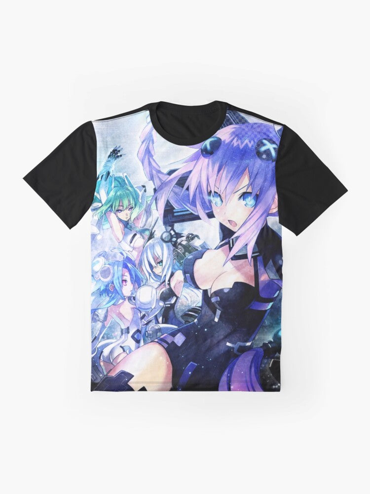 Hyperdimension Neptunia Neptune anime graphic design t-shirt - Flat lay