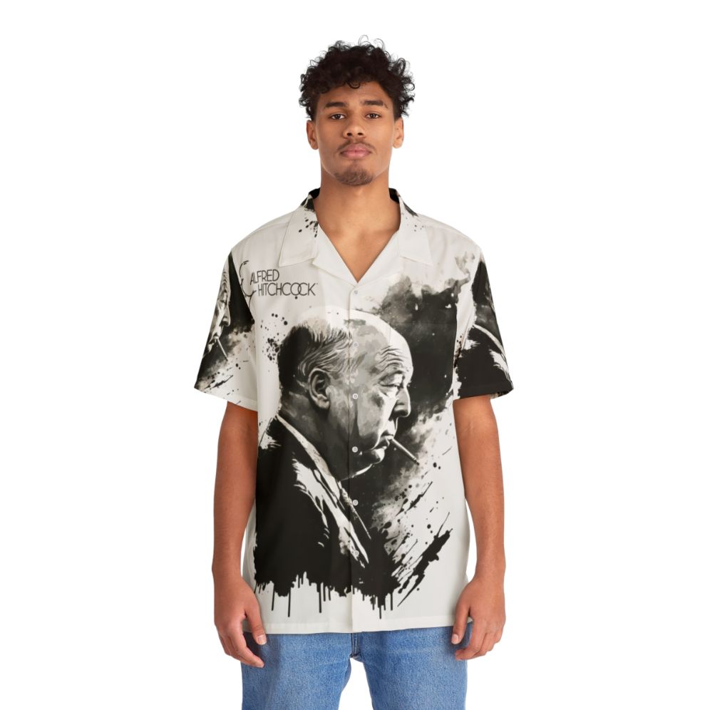 Alfred Hitchcock Drawing Black and White Hawaiian Shirt - Lifestyle