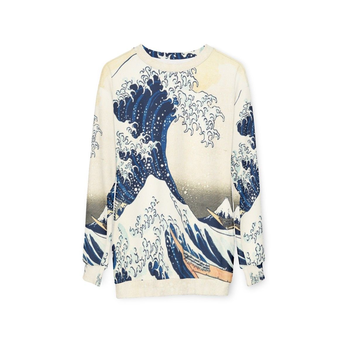 Kanagawa Wave Japanese Wave Sweatshirt by Hokusai - hanging