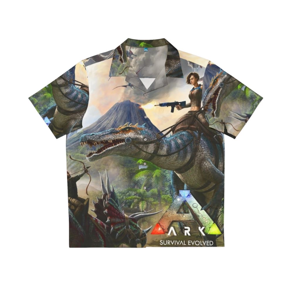 Ark Survival Evolved Gaming Hawaiian Shirt with Dinosaur Print