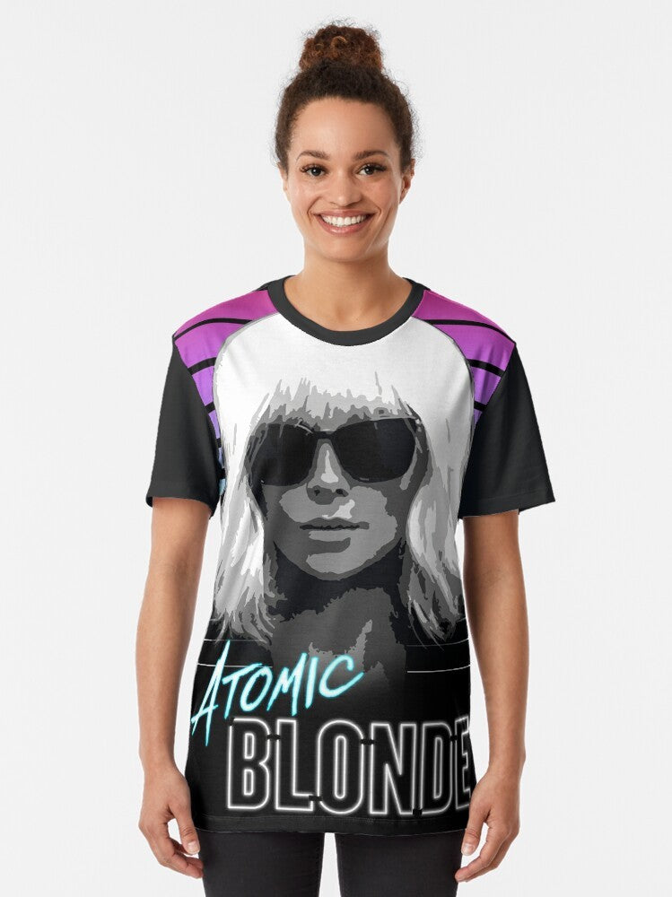 Atomic Blonde retro 80s neon movie graphic t-shirt design - Women