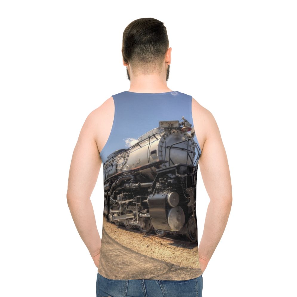 Vintage Big Boy Unisex Tank Top for Railroad Enthusiasts - men back