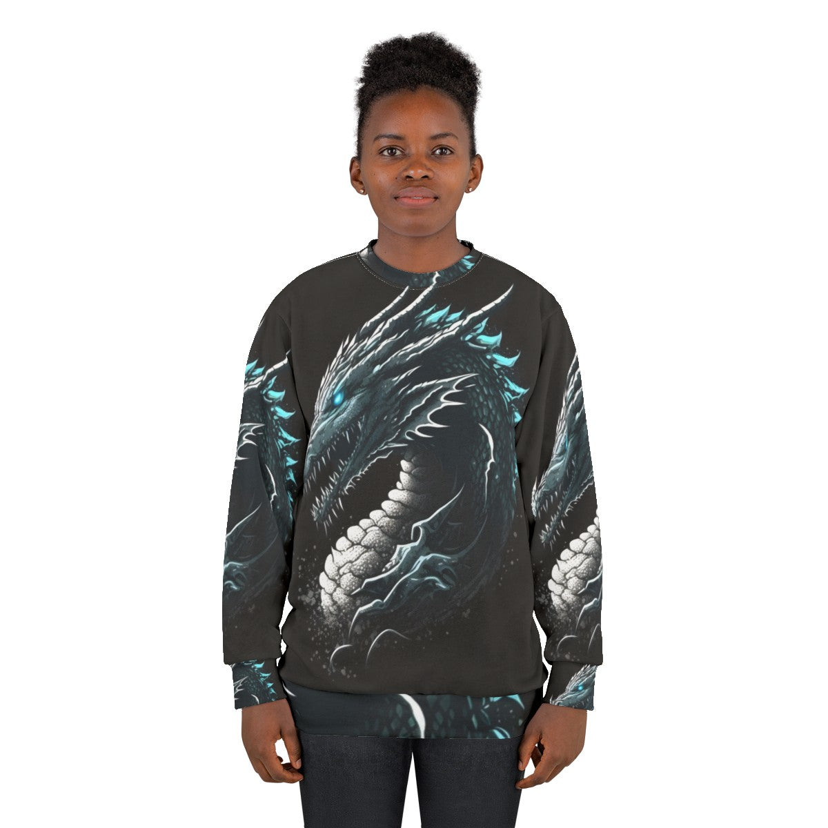 Magical dragon graphic sweatshirt for fantasy and role-playing fans - women