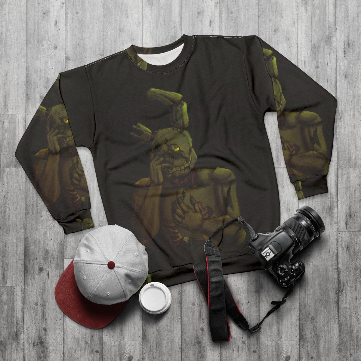 Springtrap 'Don't Blame It On The Kids' FNAF Sweatshirt - flat lay