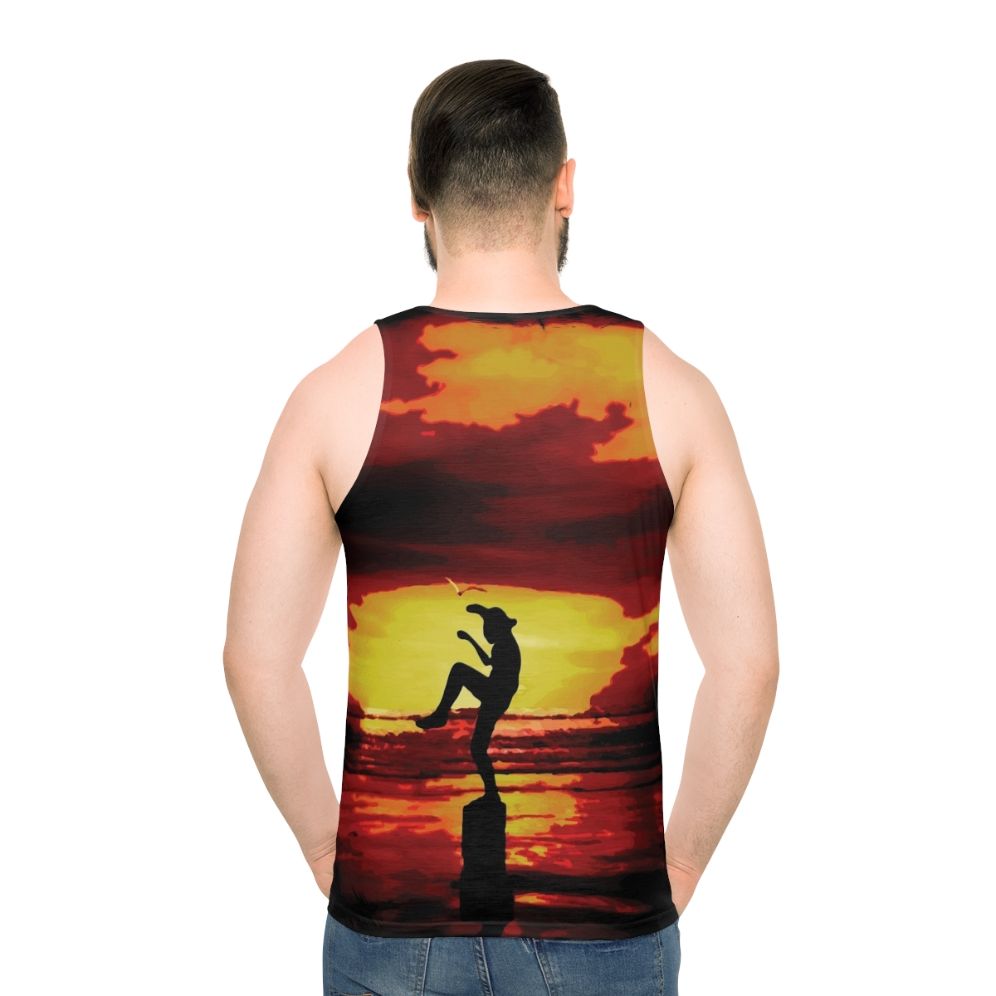 Karate Kid Crane Kick Unisex Tank Top - men back