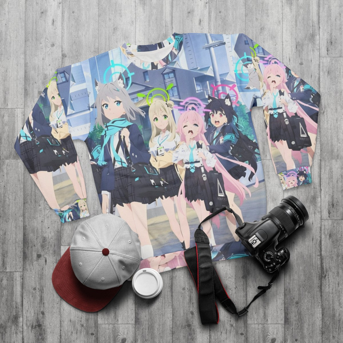 Blue Archive The Animation Anime Sweatshirt - flat lay