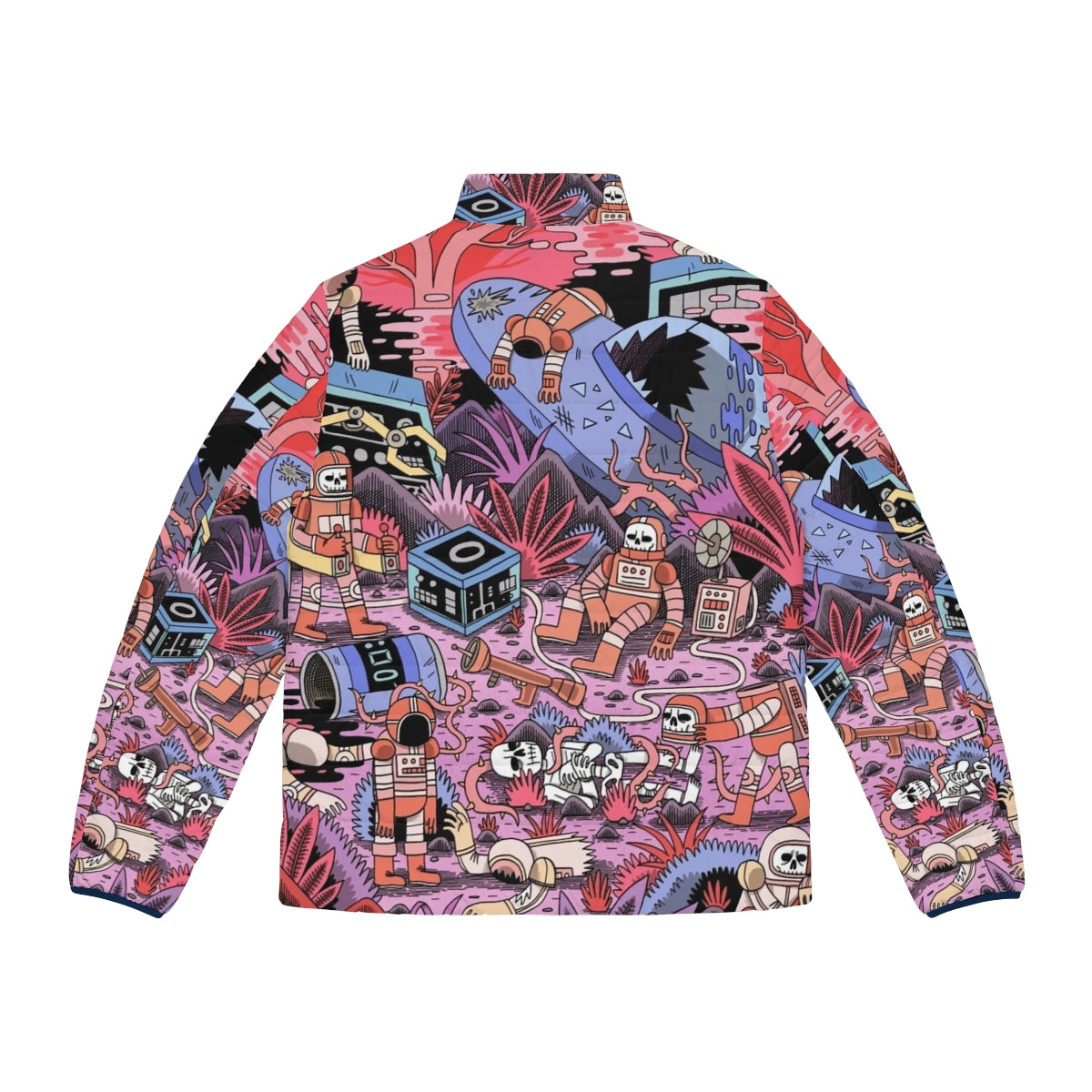 Chaos Puffer Jacket with detailed sci-fi and fantasy inspired design - Back