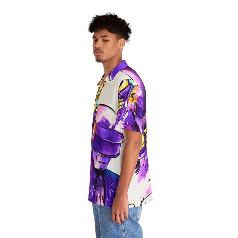 Daft Punk inspired Hawaiian-style shirt with watercolor music and band graphics - People Left