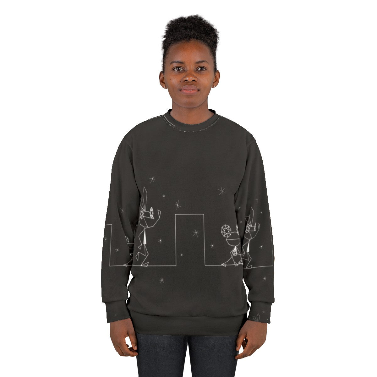 Retro Vibri sweatshirt featuring vib ribbon inspired playstation 1 design - women