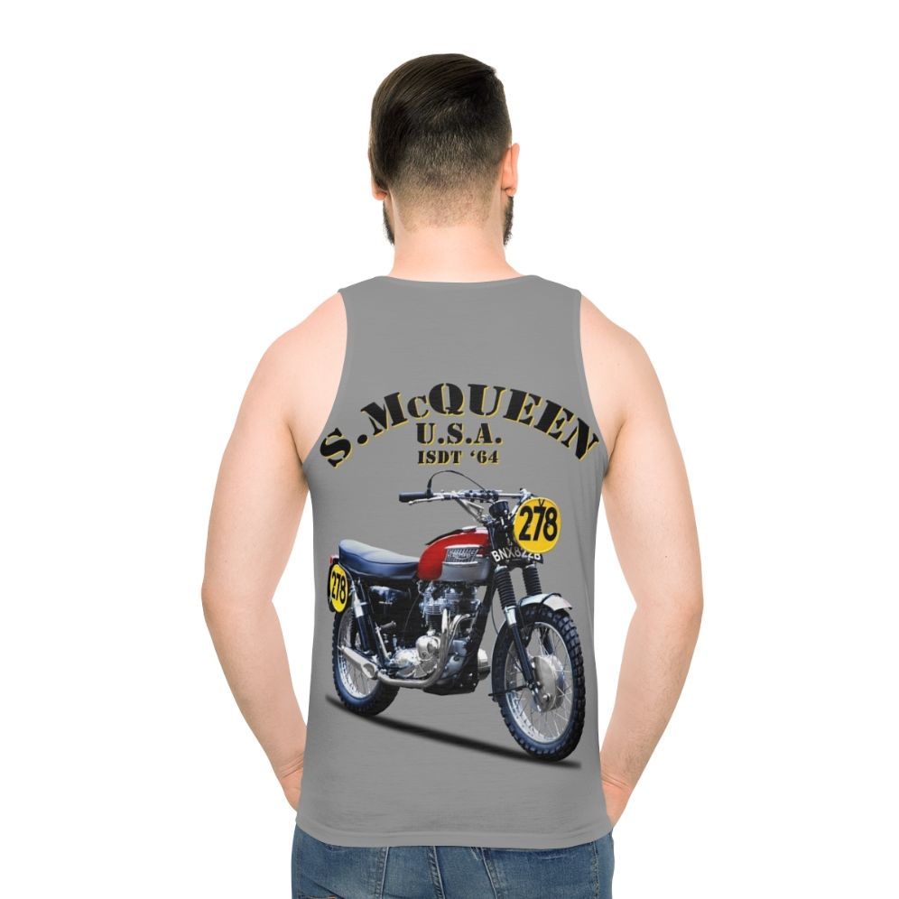 Classic Motorcycle ISDT 1964 Unisex Tank Top - men back