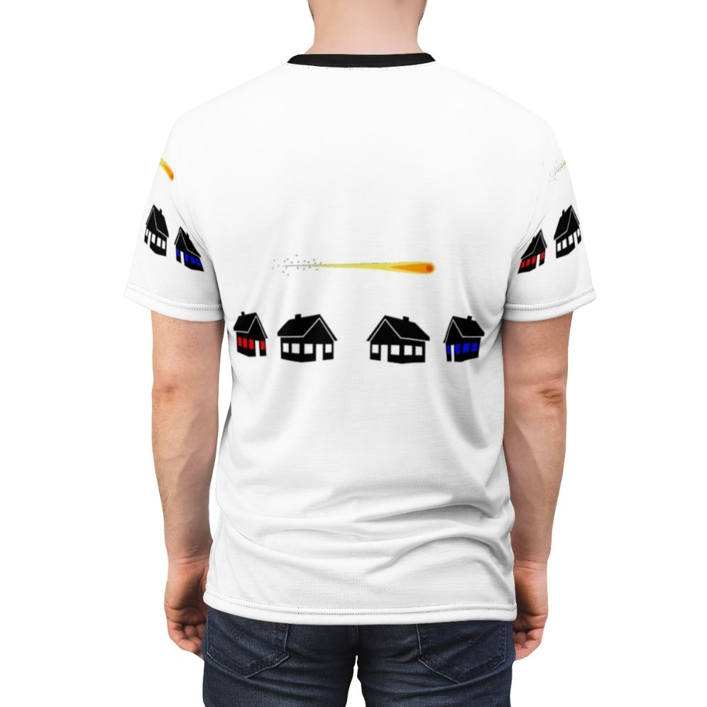 Minimalist Coherence Sci-Fi Movie Shirt featuring a comet design - men back