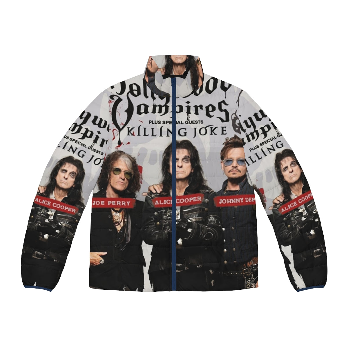 Hollywood Vampires Puffer Jacket featuring the iconic rock band's logo