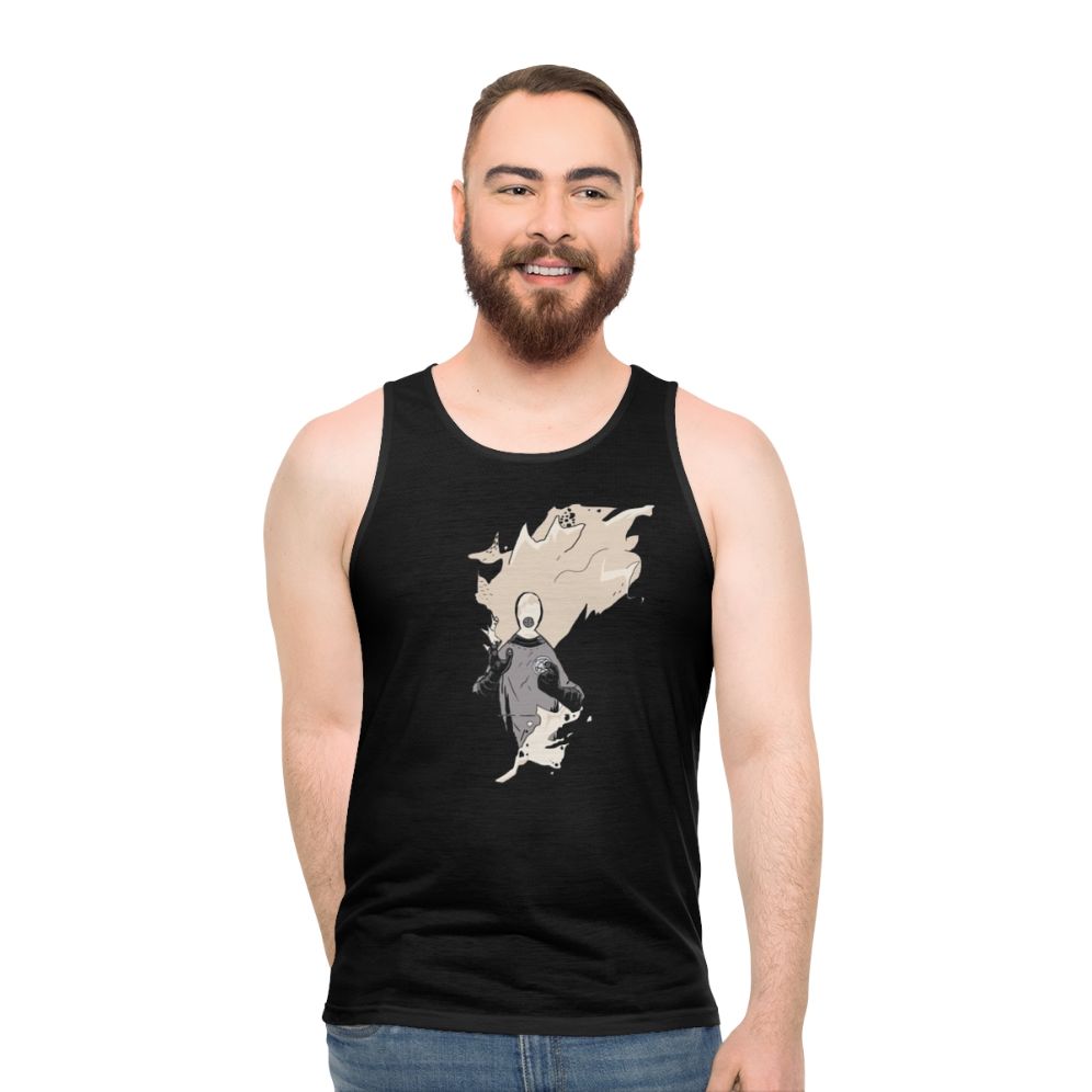 Unisex tank top featuring BPRD character Johann Krauss - men