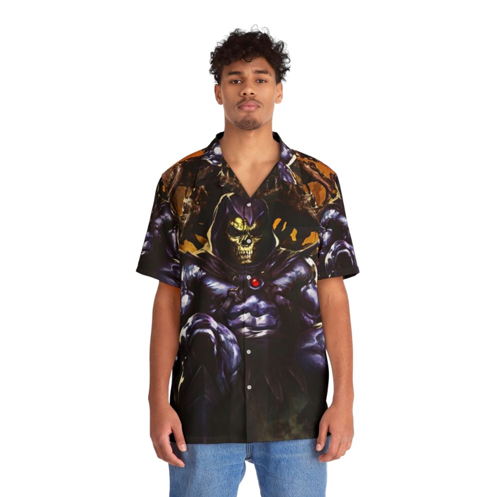 Skeletor Hawaiian Shirt 2 - Retro Masters of the Universe Themed Tee - People Front