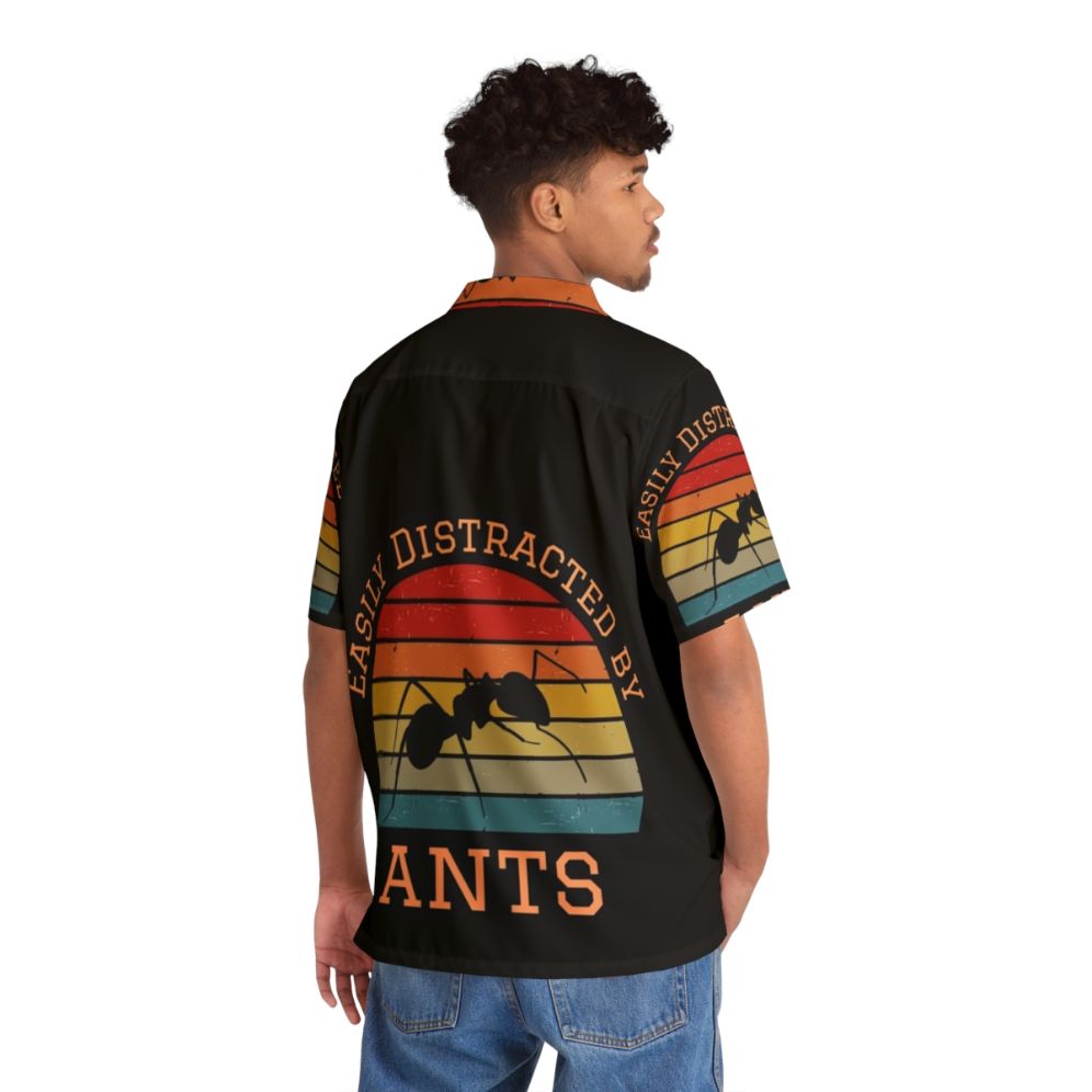 Easily Distracted By Ants Hawaiian Shirt featuring funny bug design for nature and insect lovers - People Back