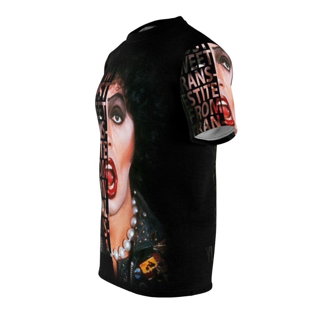 Rocky Horror Picture Show inspired t-shirt featuring the character Frank N Furter - men left