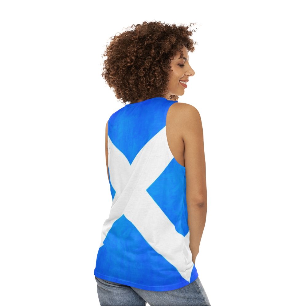 Vintage Scottish Flag Unisex Tank Top - women back