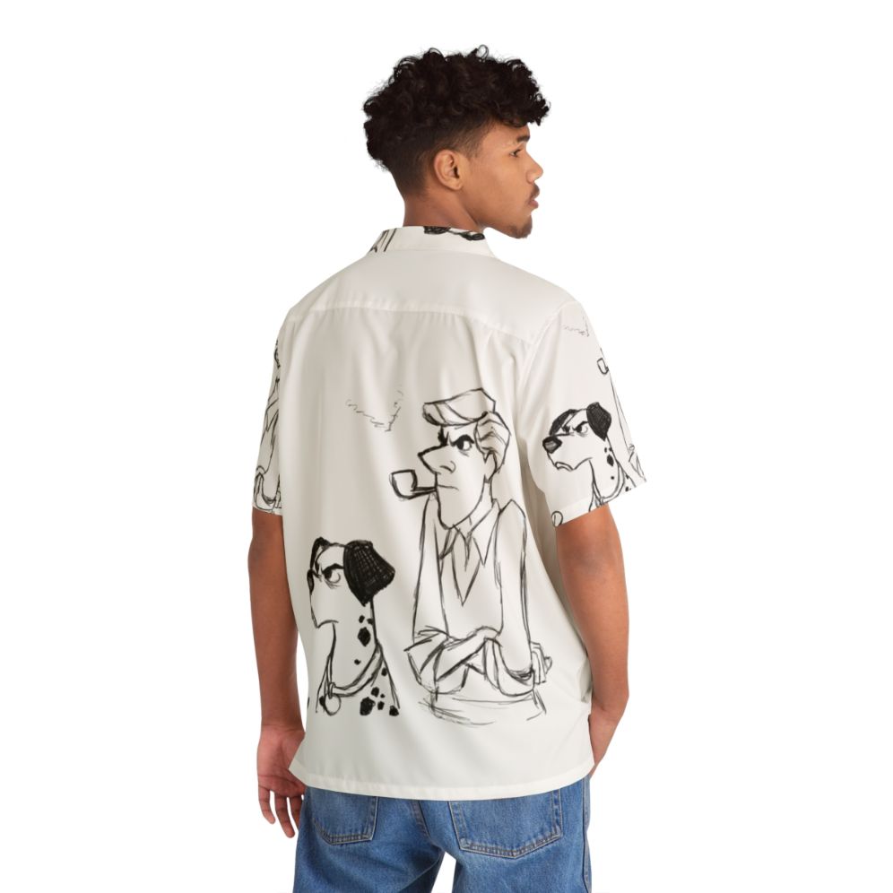 Pongo and Roger Sketch 101 Dalmatians Hawaiian Shirt - People Back